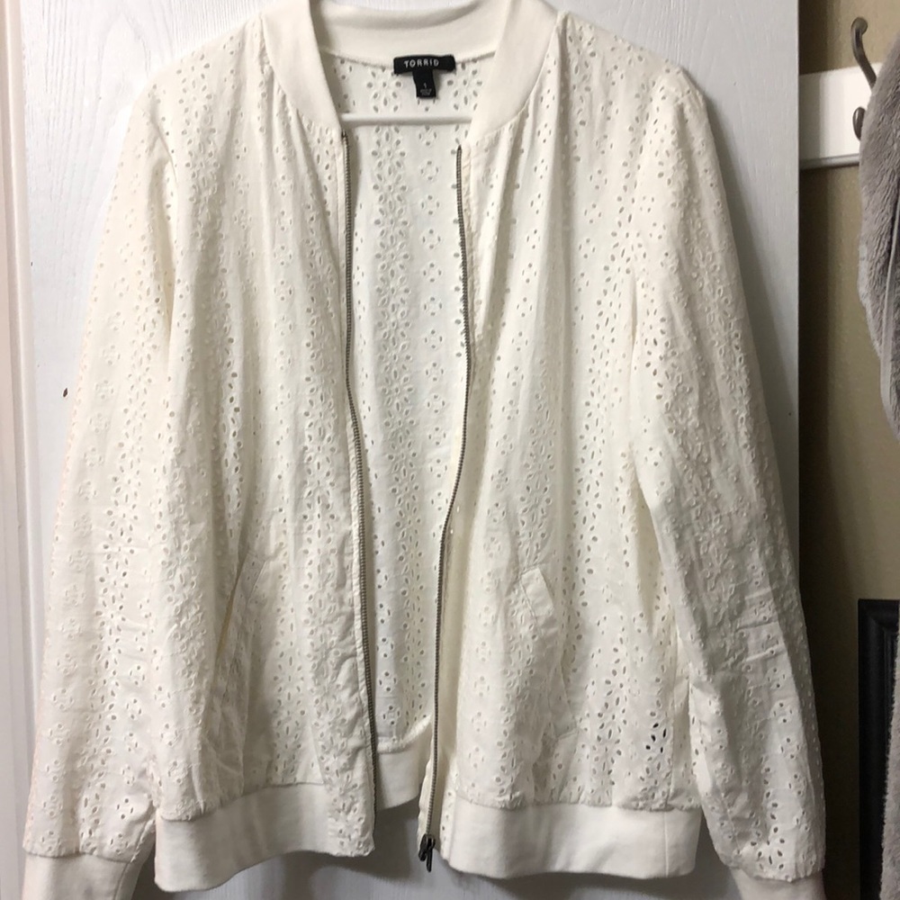 Lace bomber jacket